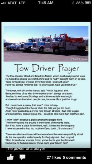 Tow Driver Prayer