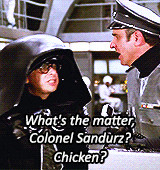 Dark Helmet: What's the matter, Colonel Sandurz? CHICKEN?