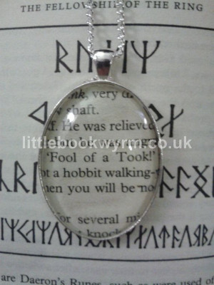 Lord of the Rings 'Fool of a Took' necklace made from a book clipping ...