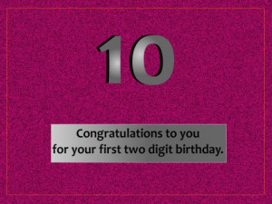 10th birthday wish card