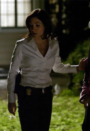 Sasha Alexander White Satin Blouse Ncis picture