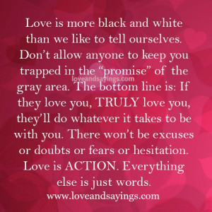 Love is Action. everything else is just words