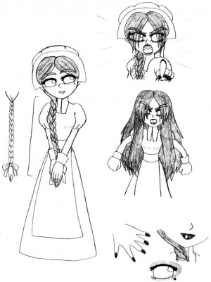 Sketches: Abigail Williams by MaryKosmosVer2