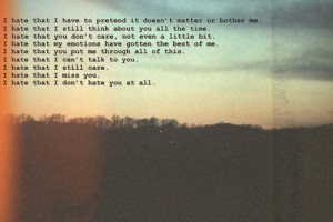 ... miss your scent.Your smell. Your musk. I miss everything about you