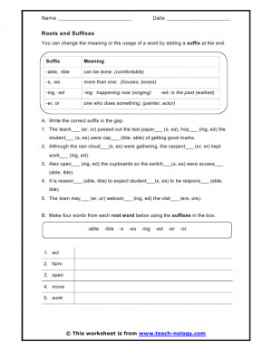 Free Printable Prefix Suffix Worksheets