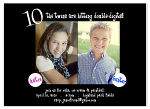 party invitations - Double Digits Birthday by Weddings and Wellies