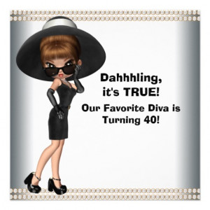 Fun Favourite Diva Womans 40th Birthday Party Custom Invitation at ...
