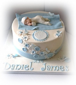 Baby Boy Christening Cake