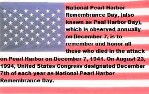 Pearl Harbor Remembrance Day (Dec. 7)
