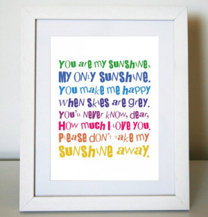 Jenimdesign You Are My Sunshine Art Print from Down That Little Lane ...