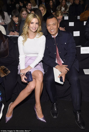 Good company: The heiress sat in the front row next to Joe Zee, the ...