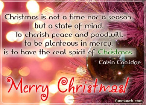 christmas is to cherish peace & goodwill