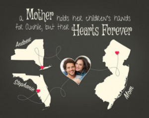Distance, Mothers Day Idea for Mother, Personalized Map Print, Family ...