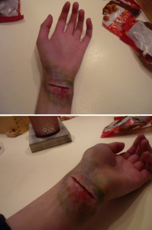 Slit Wrist make-up by TheShennaEffect on deviantART
