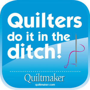 Quilters do it in the ditch!