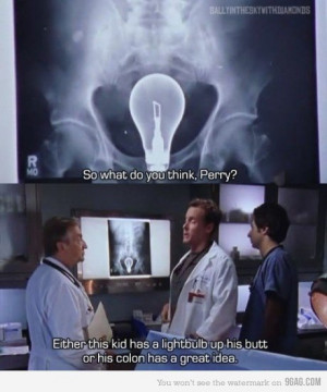 Either this kid has a lightbulb up his butt or his colon has a great ...