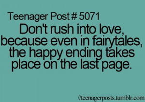 Don't rush into love!