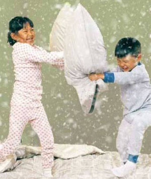 Pillow fights are often used to display and highlight innocence ...