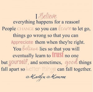 everything happens for a reason...