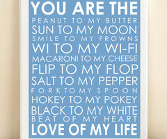 Love Of My Life Typography Art Print: 8x10 Quote Poster in Sky Blue ...