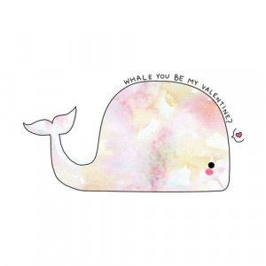 love drawing funny cute quote Cool heart whale Valentine