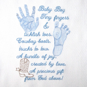 , baby footprints handprints embroidery designs, realistic footprint ...