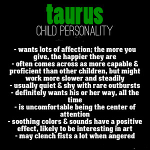 Taurus Child Personality