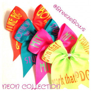 Cheer Bows with Sayings