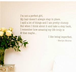 Marilyn Monroe Quote - ‘Imperfect’ Wall Sticker