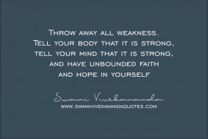 Vivekananda quotes about strength throw away weakness