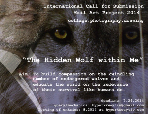 The Hidden Wolf within Me International Call for Submission Mail Art