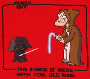 9647 Stewie Vader Vs Herbert Obi-Wan - Family Guy T-shirt