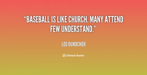Baseball Is Like Church