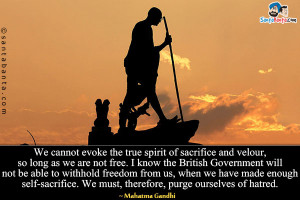 We cannot evoke the true spirit of sacrifice and velour, so long as we ...