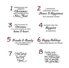 card sentiments | Sentiments for the Inside of Christmas Cards