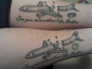 ... LOST tats a few months back, complete with broken plane, Desmond quote