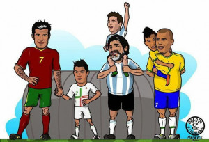 Karikatur Ronaldo, Messi, Neymar Dan Leluhur Mereka