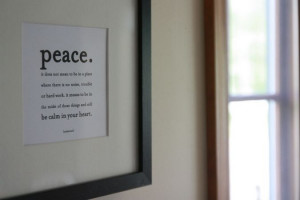 Peace quote for the home