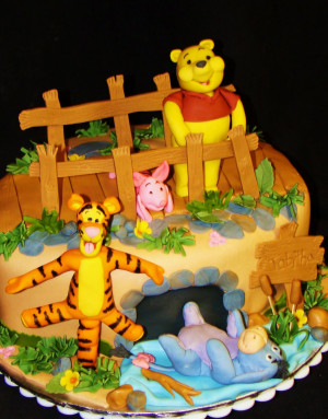 winnie the pooh pooh sticks cake this was for a friend of mine her ...