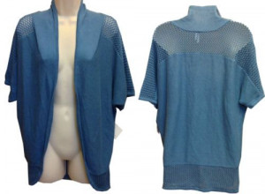 NWT Willow Bay Teal Knit Open Front Cardigan with Crochet Trim, Size ...