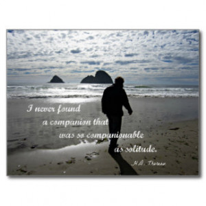 Quote about solitude by H.D. Thoreau Postcard