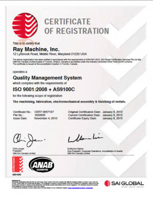 ray machine is an ISO 9001:2008 contract manufacturing company