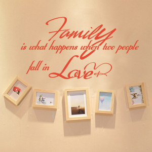 ... Two People Fall in Love - Family Wall Sticker Quotes Vinyl Sayings 22