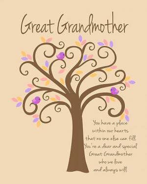 Great Grandmother/Grandchildren Tree Print by Doherty-Design