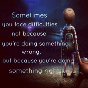 Wallpaper with Difficulties Quote: Doing the Right Thing is Difficult