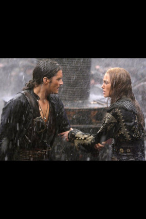 Elizabeth Swann and Will Turner...the scene where they got married ...