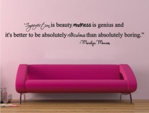 Get this Imperfection is Beauty Quote decal of Marilyn Monroe