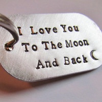 Key Chain Custom I Love You To The Moon and Back by AlwaysAMemory