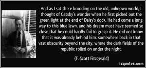 And as I sat there brooding on the old, unknown world, I thought of ...