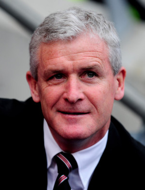 Mark Hughes Fulham Manager Mark Hughes looks on prior to the Barclays ...